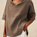 Women's Casual Linen V-neck Shirt