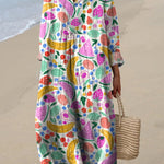 Summer Fruit Repeat Pattern Printed Women's Flowy Dress