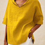 Women's Casual Linen V-neck Shirt