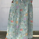 Blooming Spring Floral And Bumble Bee Pattern Printed Women's Linen Pocket Skirt