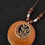 Women's Ethnic Style Wood And Alloy Long Chain Necklace