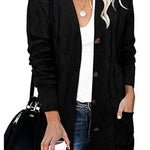 Loose Twist-button Jacket and Casual Knitted Cardigan