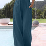 Women's Solid Color Loose Elegant Casual Simple Cotton And Linen Pants