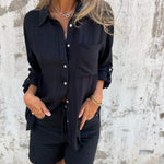 Cotton and Linen Lapel Shirt