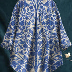 Indian Art Floral Vintage Print Casual Cotton And Linen Shirt