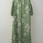 Women's Vintage Floral Art Print Pocket Cotton Dress