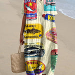 Women's Retro Fish  Art Print  Casual Dress