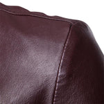 Men's Vintage Lapel Two Button Single Breasted Slim Fit PU Blazer