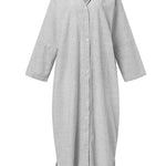 Women's Elegant Cotton Linen Striped Cardigan Loose Casual Irregular Dress