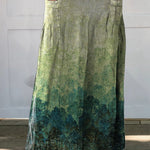 Women's Retro Gradient Painting Art Pattern Print Linen Pocket Skirt