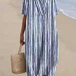 Women's Retro Minimalist  Abstract  Art Print Flowy Dress