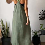 Casual loose suspender dress