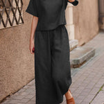 Women's Solid Color Short Sleeve Suit