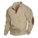 Men's Outdoor Stand Collar Long Sleeve Jacquard Knitted Pullover Sweatshirt