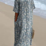 Spring Vines Pattern Printed Women's Flowy Dress