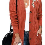 Loose Twist-button Jacket and Casual Knitted Cardigan