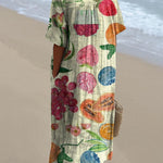 Women's Cute Fruit Art Print Flowing Dress