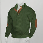 Men's Outdoor Stand Collar Long Sleeve Jacquard Knitted Pullover Sweatshirt