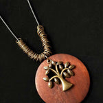 Women's Ethnic Style Wood And Alloy Long Chain Necklace