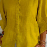 Women's  Cotton & Linen  Casual Tie-back  Shirt