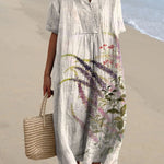 Women's Vintage Floral Art Print Casual Flowy Dress