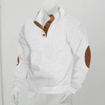 Men's Outdoor Stand Collar Long Sleeve Jacquard Knitted Pullover Sweatshirt