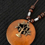 Women's Ethnic Style Wood And Alloy Long Chain Necklace