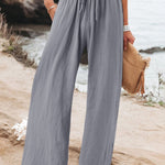 Women's Cotton And Linen Wide Leg Casual Pants