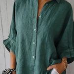 Women's  Cotton & Linen  Casual Tie-back  Shirt