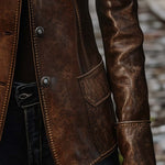 Women's Vintage Pocket Faux Leather Jacket