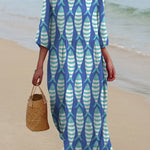 Lovely Sea Fish Pattern Printed Women's Pocket Cotton Dress