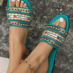 Women's PU Braided Bohemian Slippers