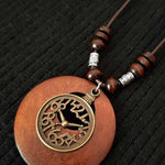 Women's Ethnic Style Wood And Alloy Long Chain Necklace