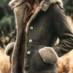 Women's Retro Suede Thick Warm Coat