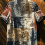 Vintage Art Print Casual 100% Cotton Shirt