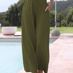 Women's Solid Color Loose Elegant Casual Simple Cotton And Linen Pants