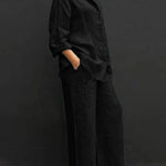 Women's Solid Color Loose Elegant Casual Shirt Suit
