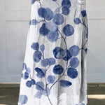 Women's Retro Botanical Floral Linen Elastic waistband Pocket Skirt