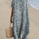 Spring Vines Pattern Printed Women's Flowy Dress
