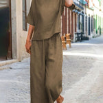 Women's Solid Color Short Sleeve Suit