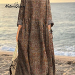 Women's Vintage Art Print Casual Long Sleeve Comfortable Cotton Shirt