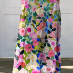 Colorful Spring Floral Garden Printed Women's Linen Pocket Skirt