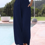 Women's Solid Color Loose Elegant Casual Simple Cotton And Linen Pants