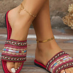 Women's PU Braided Bohemian Slippers