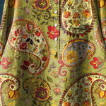 Vintage Ethnic Floral Pattern Art Print Casual Cotton And Linen Shirt