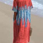 Women's Vintage Lovely Sardines Art Print Flowy Dress