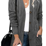 Loose Twist-button Jacket and Casual Knitted Cardigan