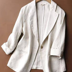 Women's 3/4 Sleeves Linen And Cotton Jacket