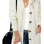 Loose Twist-button Jacket and Casual Knitted Cardigan