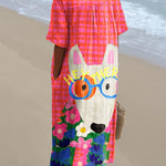 Women's  Dog  Art Print  Casual Dress